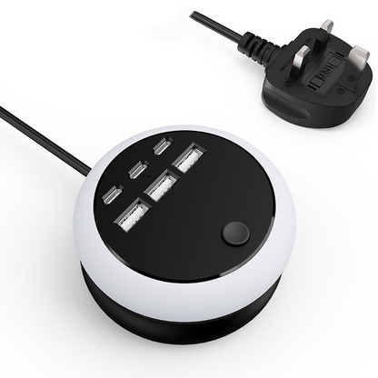 🔥Summer Hot Sales - Save 49% OFF🔋 Portable Power Strip with USB-C Charging & LED Lights ✨ – 6 USB Ports for Home 🏠, Office 💻 & Travel ✈️