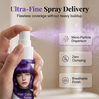 🌈 50% OFF! Temporary Hair Color Spray – Instant purple highlights, washable & gentle. No residue, no damage. Try a new look today! 🌟💜