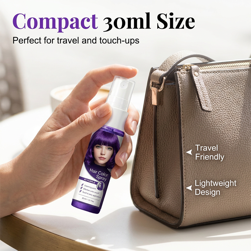 🌈 50% OFF! Temporary Hair Color Spray – Instant purple highlights, washable & gentle. No residue, no damage. Try a new look today! 🌟💜