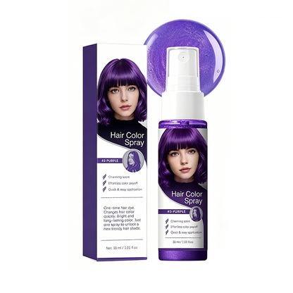 🌈 50% OFF! Temporary Hair Color Spray – Instant purple highlights, washable & gentle. No residue, no damage. Try a new look today! 🌟💜