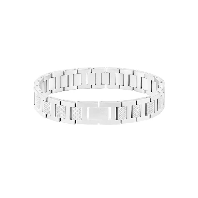 📢📢30% OFF !! ⏰Unisex Stainless Steel Textured Link Bracelet