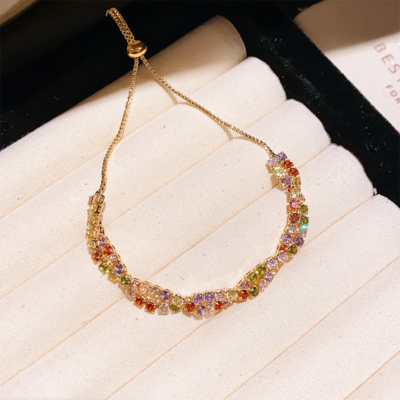 💎Retro Crossover Twisted Multicolor Zircon Adjustable Bracelet for Women