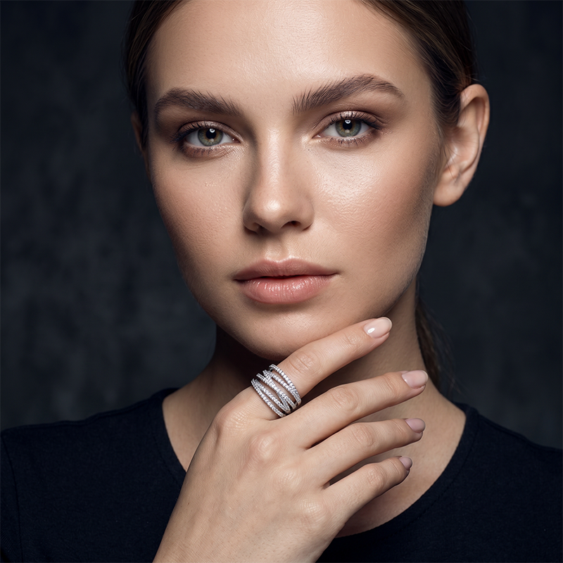 💍 ADJUSTABLE CROSSOVER RING — Sparkling Pavé & Multi-Band Elegant Design ✨