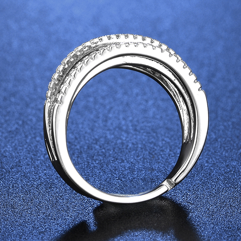 💍 ADJUSTABLE CROSSOVER RING — Sparkling Pavé & Multi-Band Elegant Design ✨