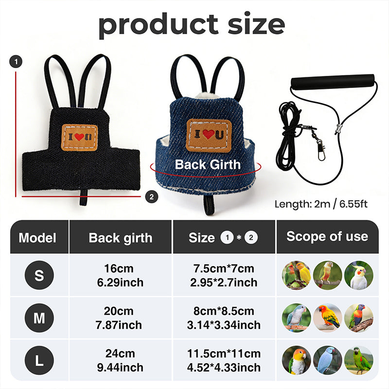 Breathable Harness for Pet Birds