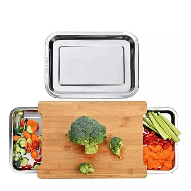 🔥While Supplies Last 50% OFF!🔪Wooden Cutting Board with Slide-Out Trays