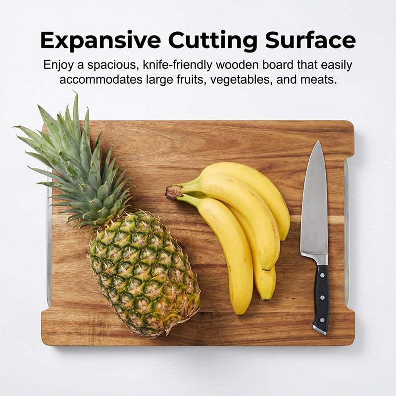 🔥While Supplies Last 50% OFF!🔪Wooden Cutting Board with Slide-Out Trays