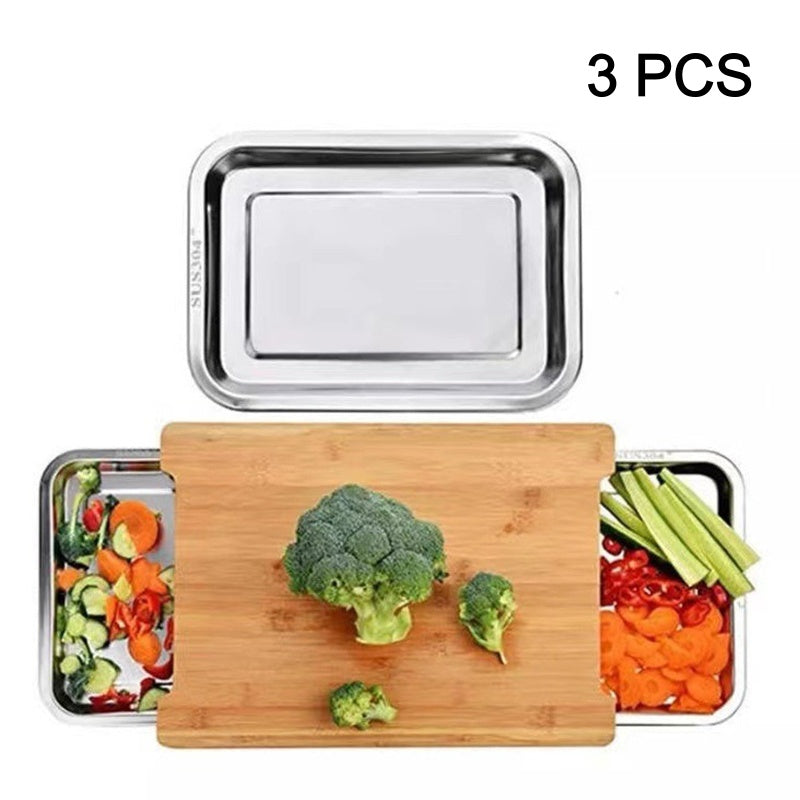 🔥While Supplies Last 50% OFF!🔪Wooden Cutting Board with Slide-Out Trays