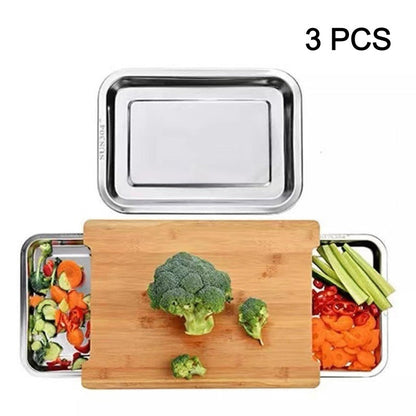 🔥While Supplies Last 50% OFF!🔪Wooden Cutting Board with Slide-Out Trays