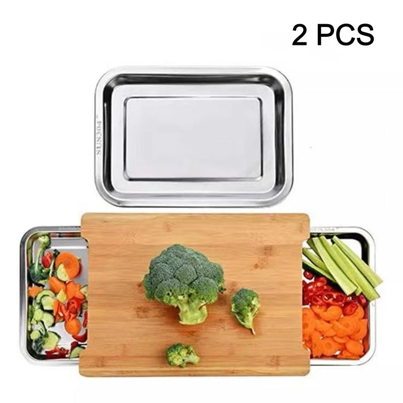 🔥While Supplies Last 50% OFF!🔪Wooden Cutting Board with Slide-Out Trays