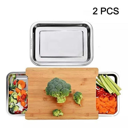 🔥While Supplies Last 50% OFF!🔪Wooden Cutting Board with Slide-Out Trays