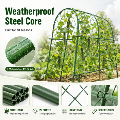 🎉 2026 Sale — Over 24,600 Sold!🥒 Expandable Cucumber Trellis – Climbing Plant Support for Garden Vegetables