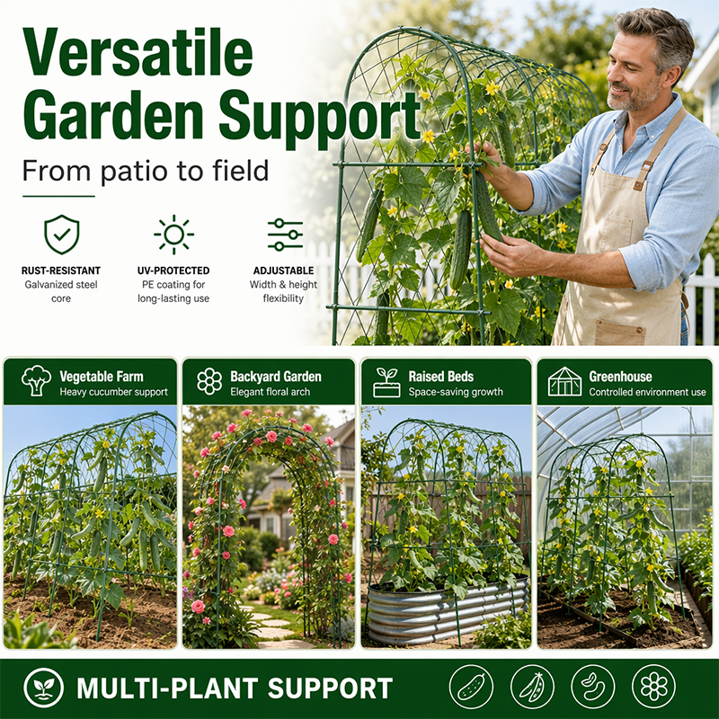 🎉 2026 Sale — Over 24,600 Sold!🥒 Expandable Cucumber Trellis – Climbing Plant Support for Garden Vegetables