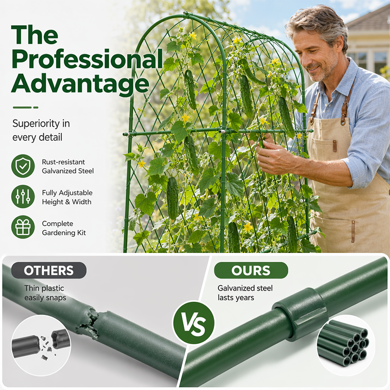 🎉 2026 Sale — Over 24,600 Sold!🥒 Expandable Cucumber Trellis – Climbing Plant Support for Garden Vegetables