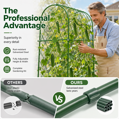 🎉 2026 Sale — Over 24,600 Sold!🥒 Expandable Cucumber Trellis – Climbing Plant Support for Garden Vegetables