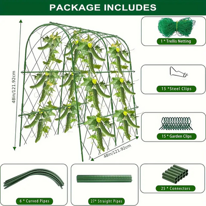🎉 2026 Sale — Over 24,600 Sold!🥒 Expandable Cucumber Trellis – Climbing Plant Support for Garden Vegetables