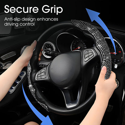📢📢40% OFF !! ⏰Rhinestones Bling Cover for Auto Steering Wheels