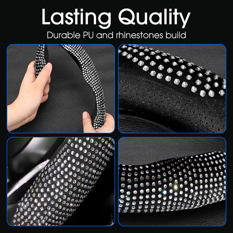 📢📢40% OFF !! ⏰Rhinestones Bling Cover for Auto Steering Wheels