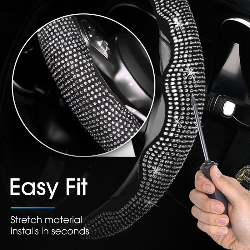 📢📢40% OFF !! ⏰Rhinestones Bling Cover for Auto Steering Wheels