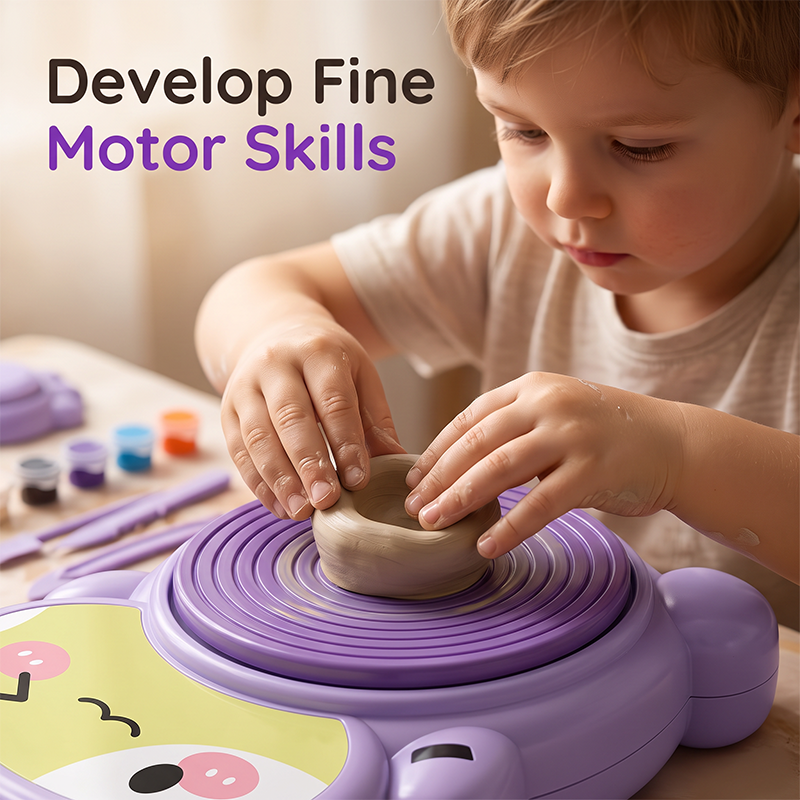📢📢50% OFF !! ⏰Kids Electric Pottery Wheel DIY Clay Craft Kit