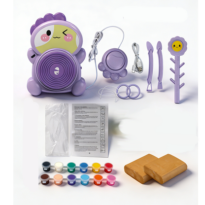 📢📢50% OFF !! ⏰Kids Electric Pottery Wheel DIY Clay Craft Kit