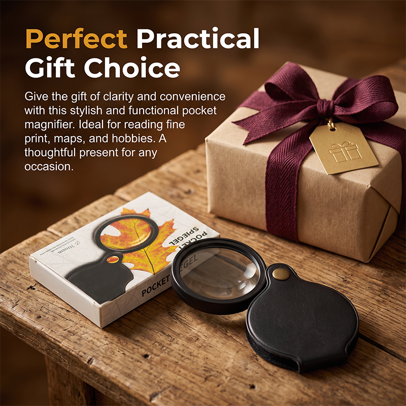 📢📢50% OFF !! ⏰🔎Portable Pocket Magnifier with Folding Protective PU Leather Case
