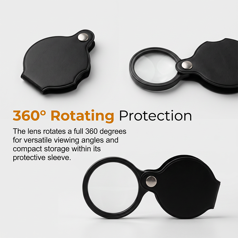 📢📢50% OFF !! ⏰🔎Portable Pocket Magnifier with Folding Protective PU Leather Case