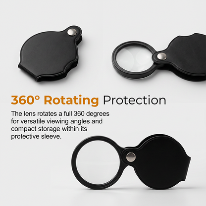 📢📢50% OFF !! ⏰🔎Portable Pocket Magnifier with Folding Protective PU Leather Case