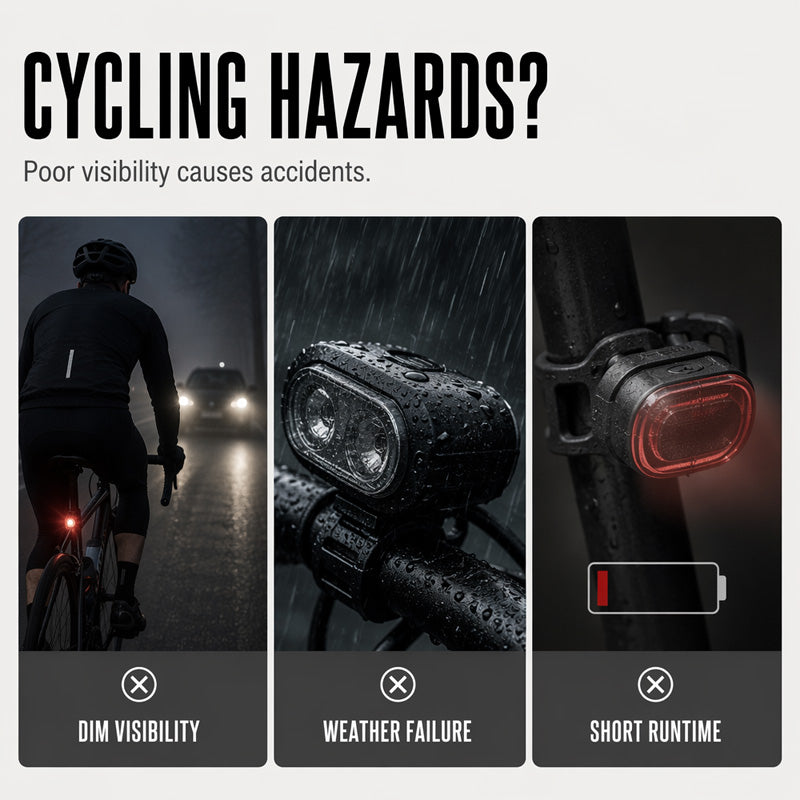 📢📢50% OFF !! ⏰USB Rechargeable Bike Light Set🚲🔦