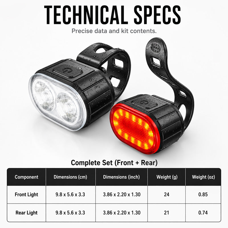📢📢50% OFF !! ⏰USB Rechargeable Bike Light Set🚲🔦