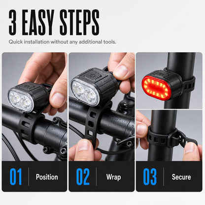 📢📢50% OFF !! ⏰USB Rechargeable Bike Light Set🚲🔦