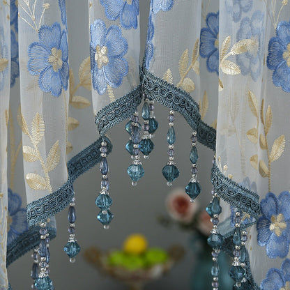 Lace Short Door Curtain with Tassels