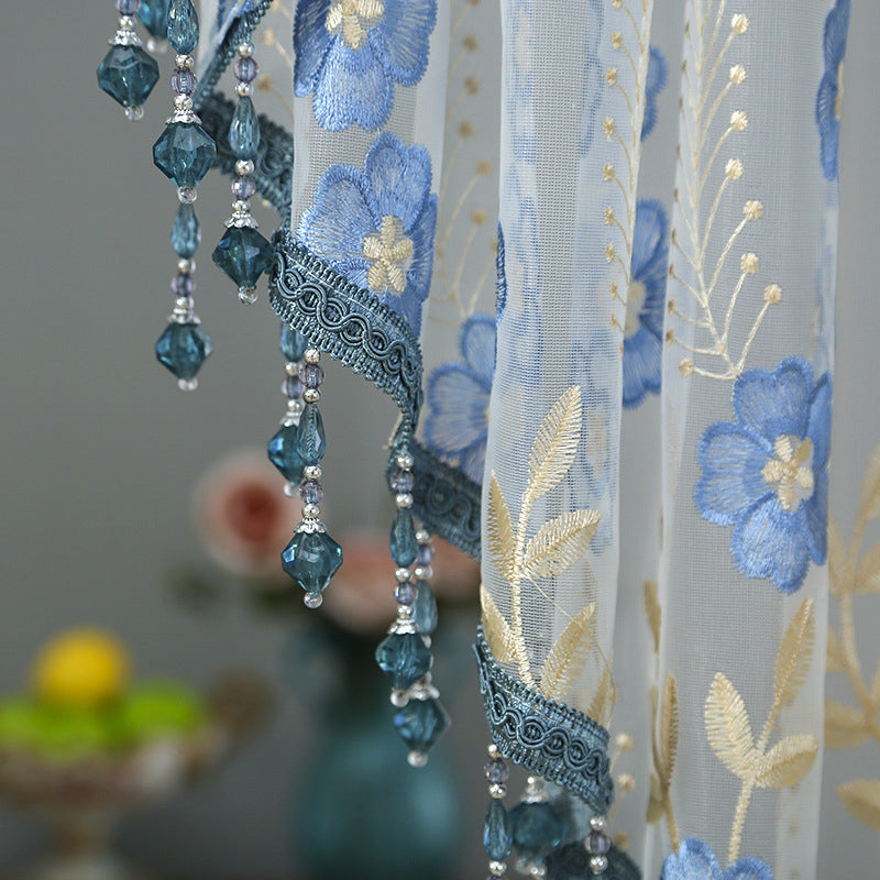 Lace Short Door Curtain with Tassels