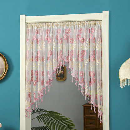 Lace Short Door Curtain with Tassels