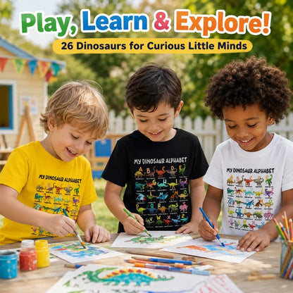 🦖Hot Sale 50% OFF✨Kids Dinosaur Alphabet Graphic T-Shirt