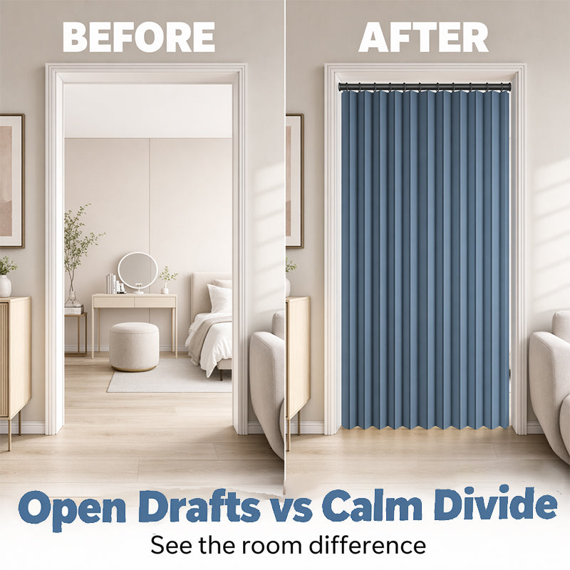 ⏰🔥LIMITED TIME 48% OFF! ⭐No-Drill Magnetic Accordion Door Curtain