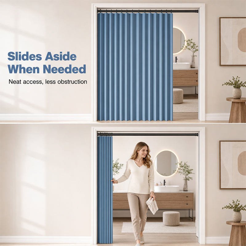 ⏰🔥LIMITED TIME 48% OFF! ⭐No-Drill Magnetic Accordion Door Curtain