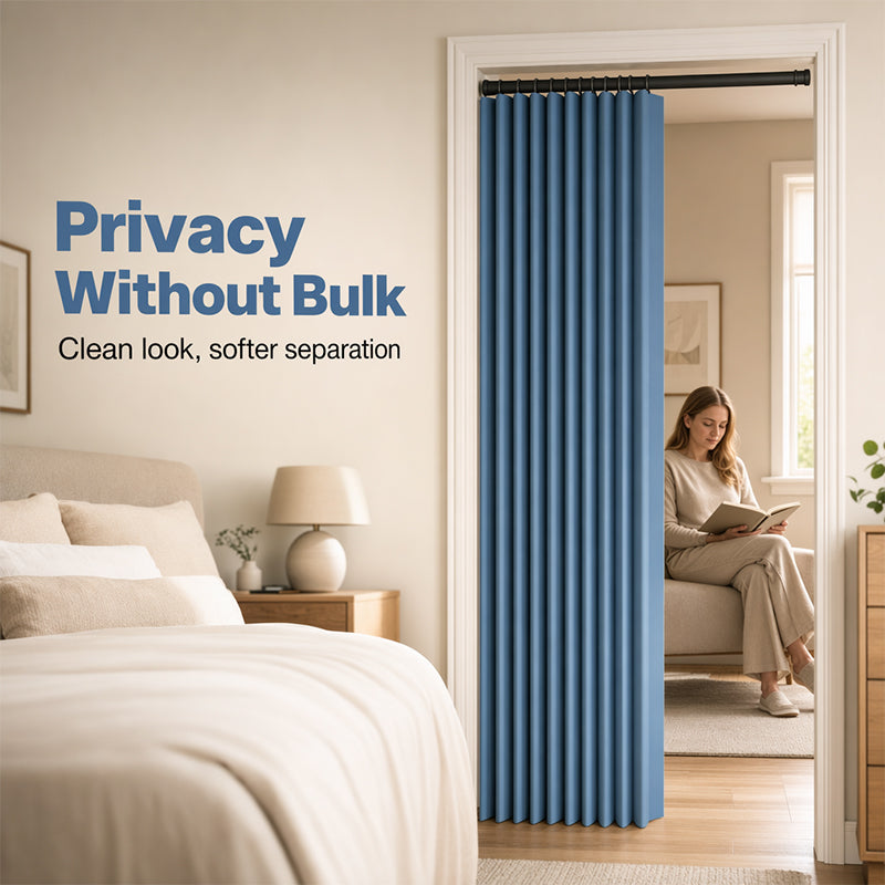 ⏰🔥LIMITED TIME 48% OFF! ⭐No-Drill Magnetic Accordion Door Curtain