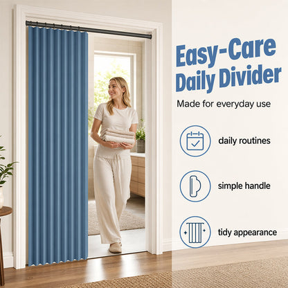 ⏰🔥LIMITED TIME 49% OFF! ⭐No-Drill Magnetic Accordion Door Curtain