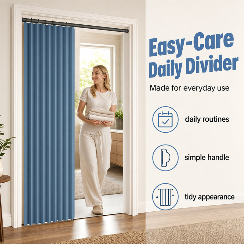 ⏰🔥LIMITED TIME 48% OFF! ⭐No-Drill Magnetic Accordion Door Curtain