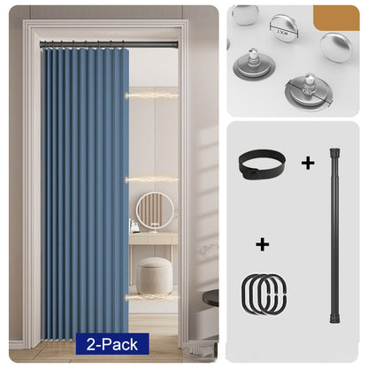 ⏰🔥LIMITED TIME 48% OFF! ⭐No-Drill Magnetic Accordion Door Curtain