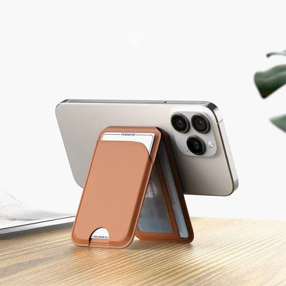 2-in-1 Magnetic PU Leather Card Holder Stand for Phone