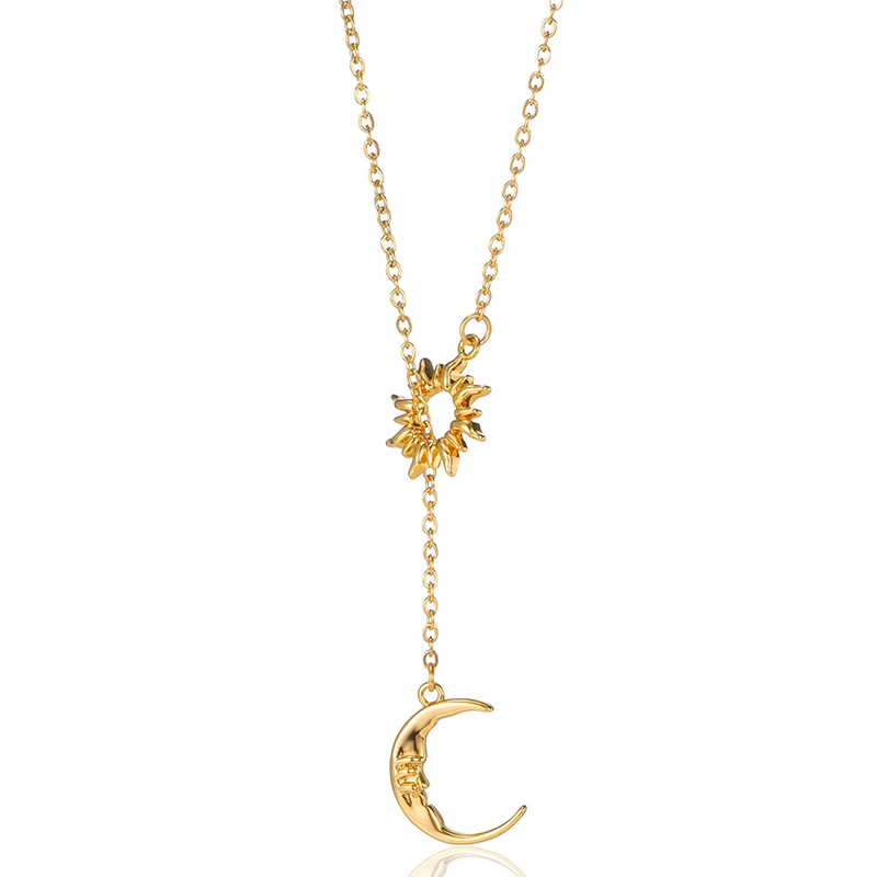 📢📢40% OFF !! ⏰Elegant Sun and Moon Pendant Necklace