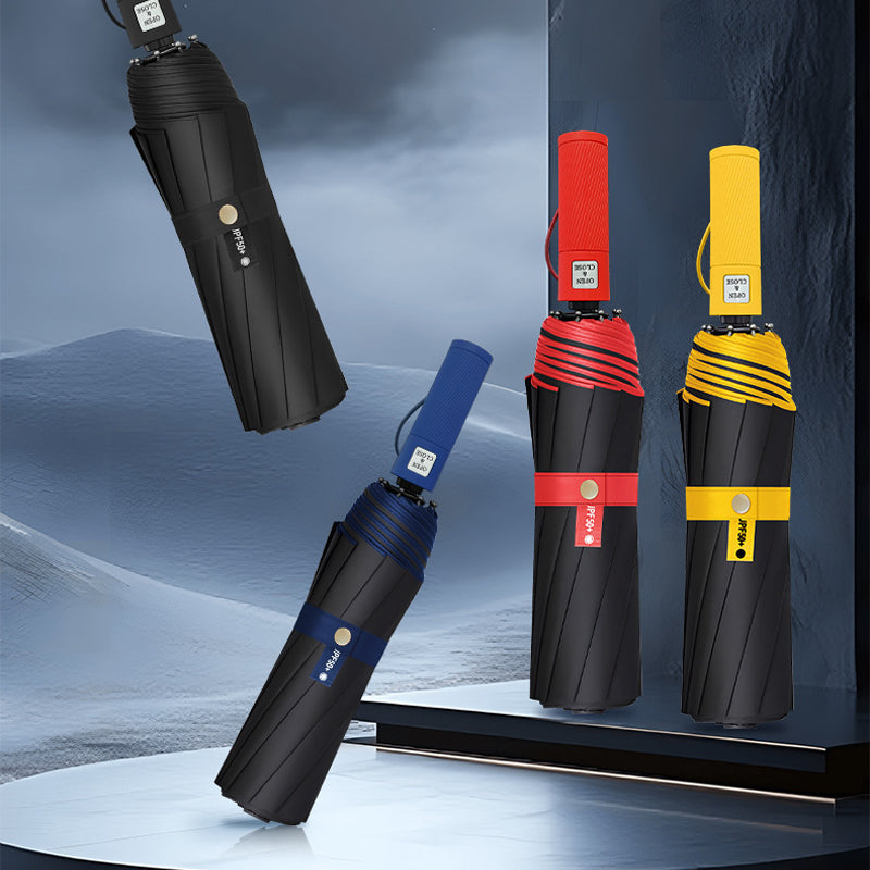 🌂 Large Automatic Umbrella – Windproof Rain & UPF 50+ Sun Protection, One-Button Open for Commuting & Outdoor Use ☀️🌧️