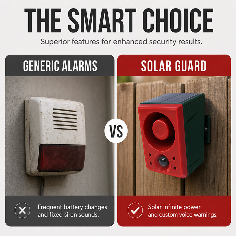 🚨 Solar Powered Security Light with Motion Alarm – 2-in-1 Outdoor Floodlight & Deterrent Siren, Waterproof for Garden, Driveway & Dark Corners 🔒💡