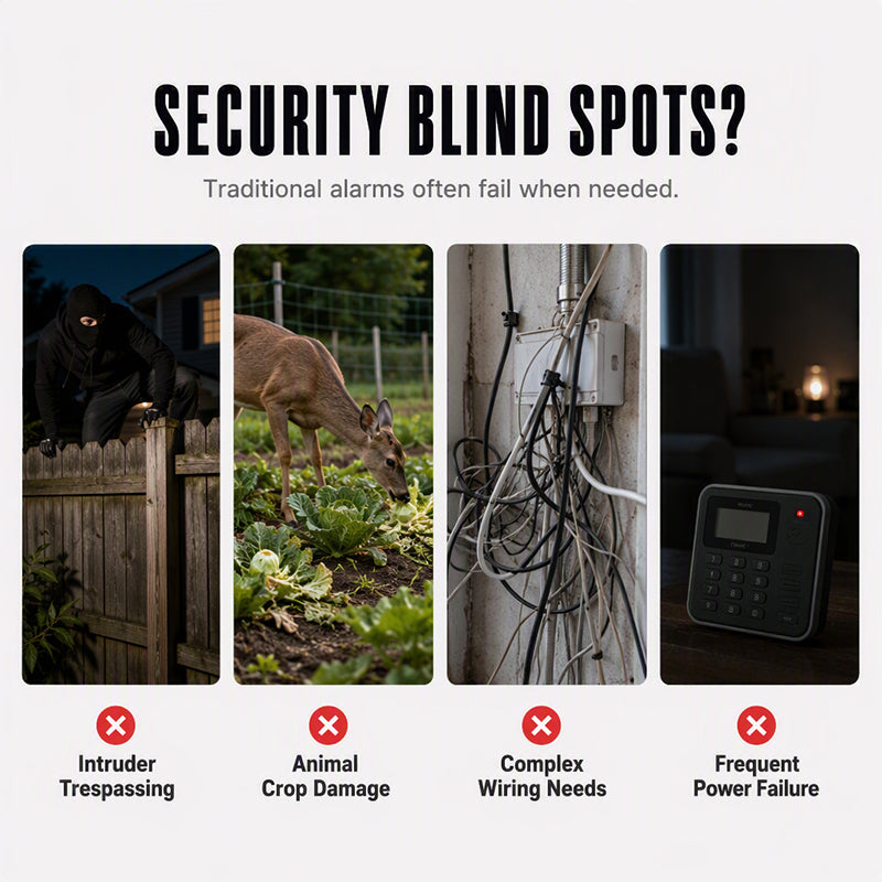 🚨 Solar Powered Security Light with Motion Alarm – 2-in-1 Outdoor Floodlight & Deterrent Siren, Waterproof for Garden, Driveway & Dark Corners 🔒💡