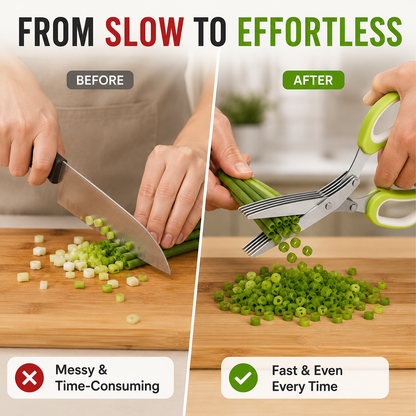 🌿5-Blade Stainless Steel Herb Scissors with Protective Sheath
