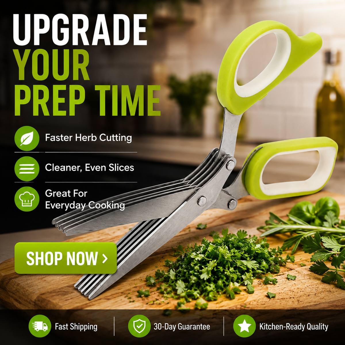 🌿5-Blade Stainless Steel Herb Scissors with Protective Sheath
