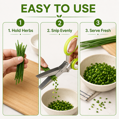 🌿5-Blade Stainless Steel Herb Scissors with Protective Sheath