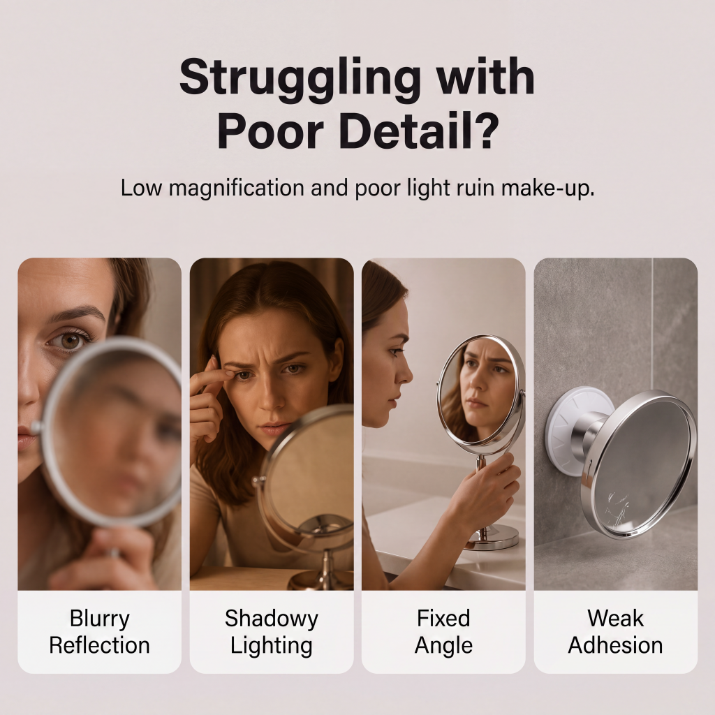 🎁2026 New Arrivals 50% OFF💥10x Magnifying Makeup Mirror with LED Light and Suction Cup